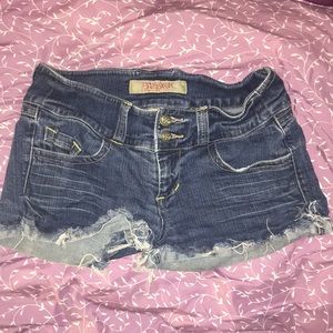 blue jean shorts